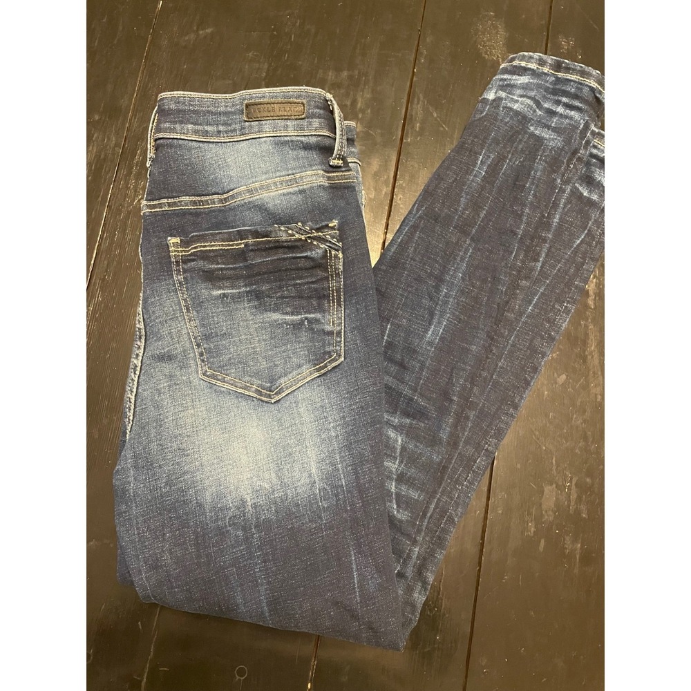 Buckle Black Fillmore Ankle Skinny Jeans Distressed Blue Wash Mens Size 26